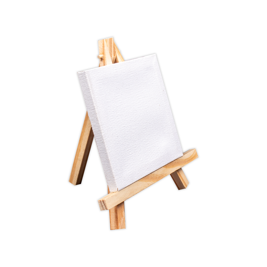 Wooden Mini Easel With Canvas Easel Size 15cm Canvas Size 10 X 10cm 1pc
