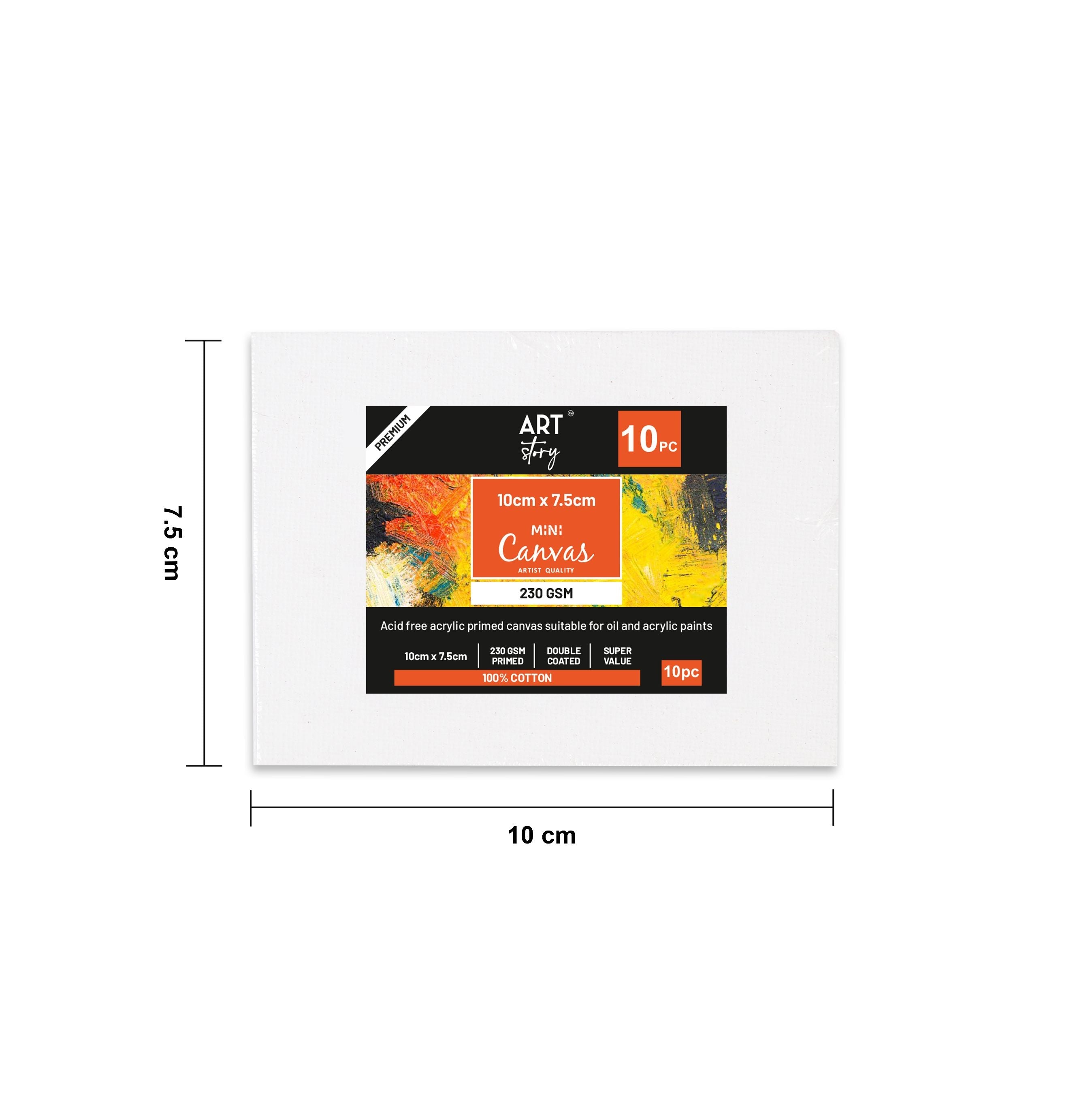 Mini Canvas 10 X 7.5Cm Pack Of 10Pc