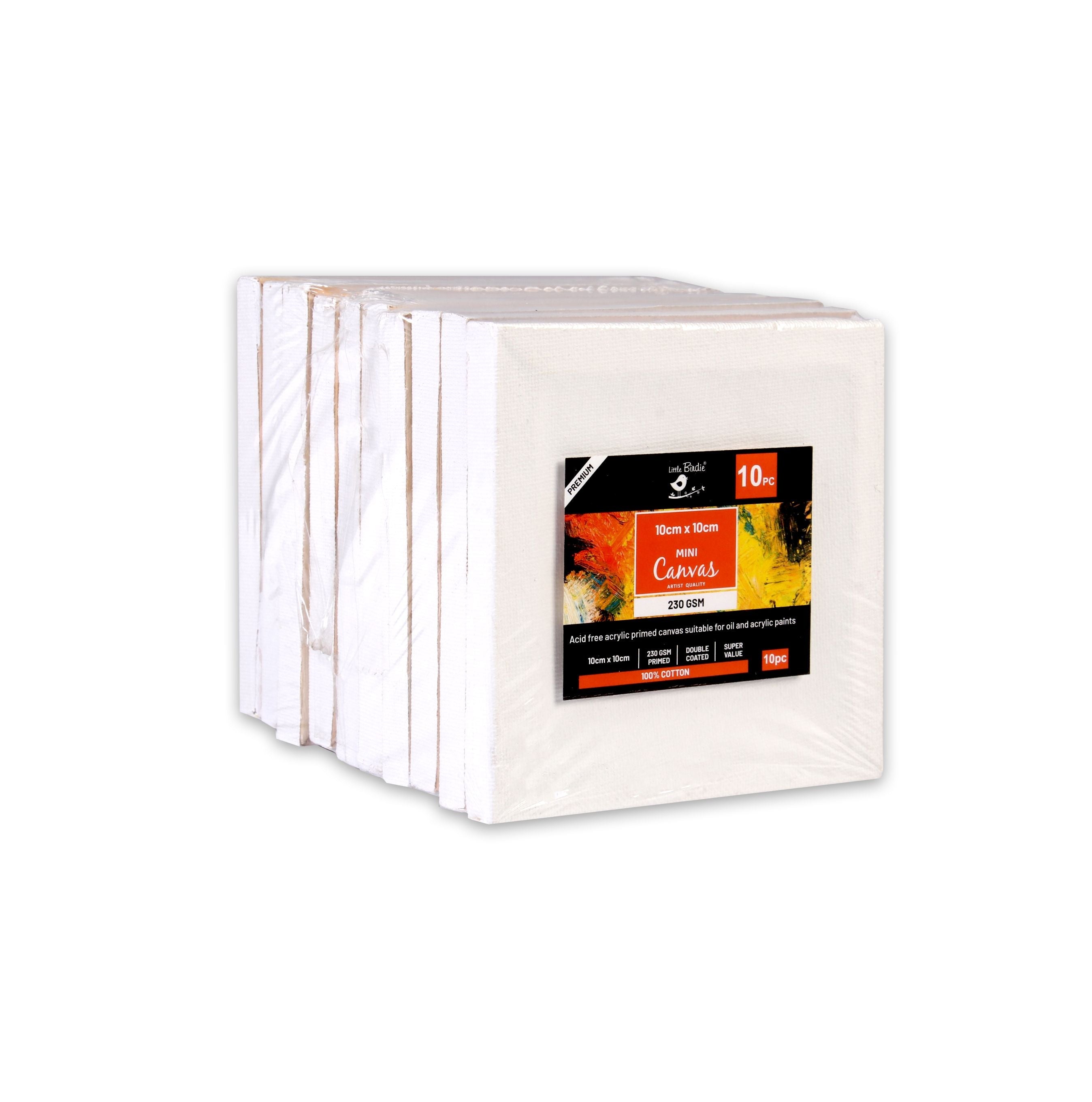 Mini Canvas 10 X 10Cm Pack Of 10Pc