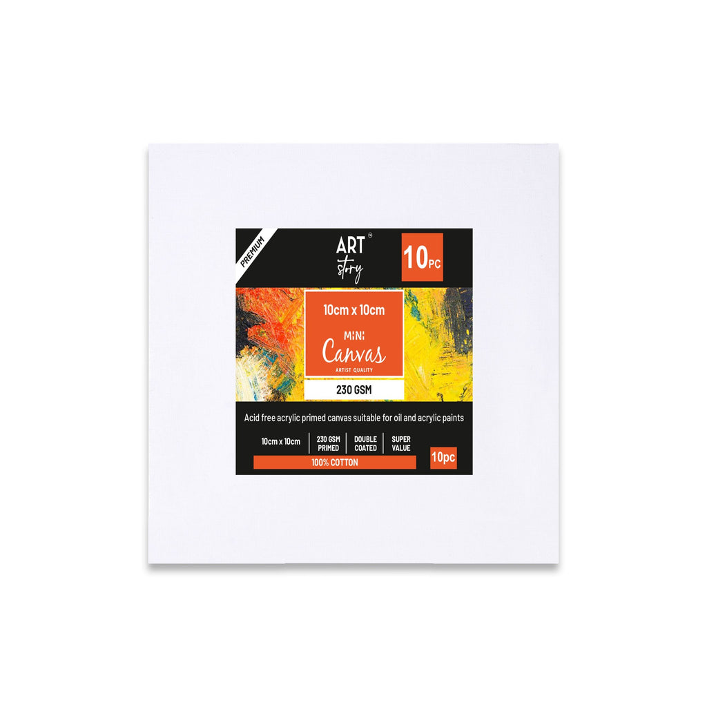Mini Canvas 10 X 10Cm Pack Of 10Pc