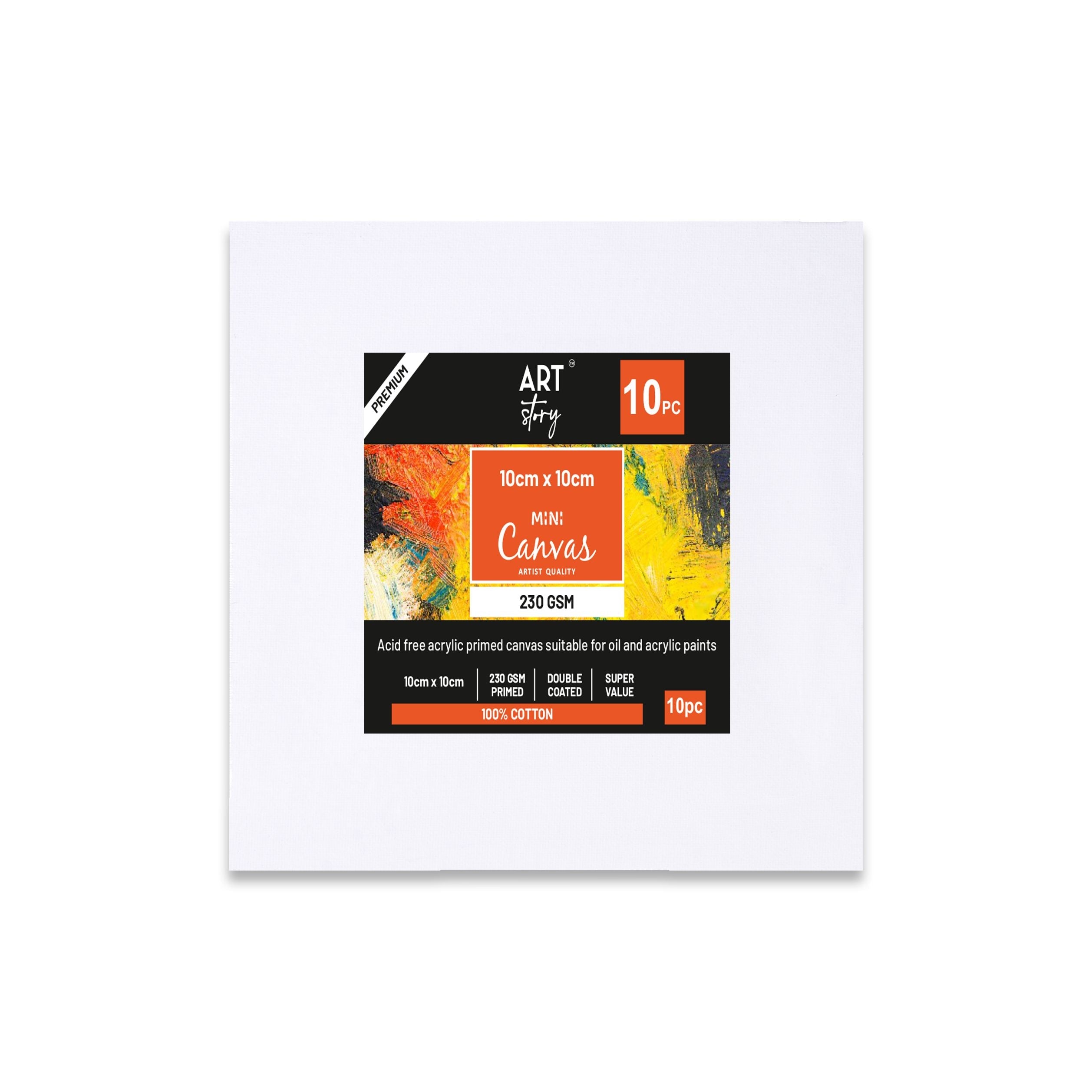 Mini Canvas 10 X 10Cm Pack Of 10Pc