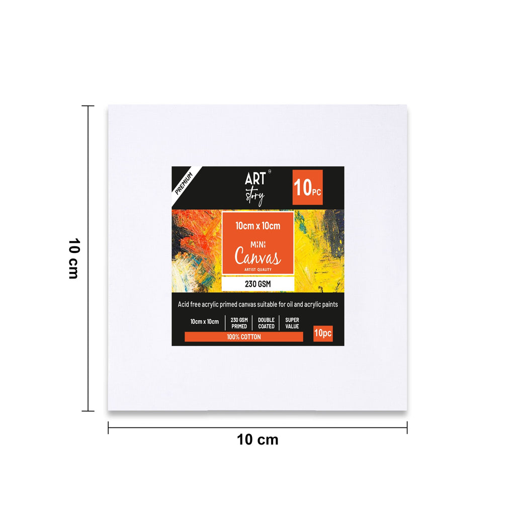 Mini Canvas 10 X 10Cm Pack Of 10Pc