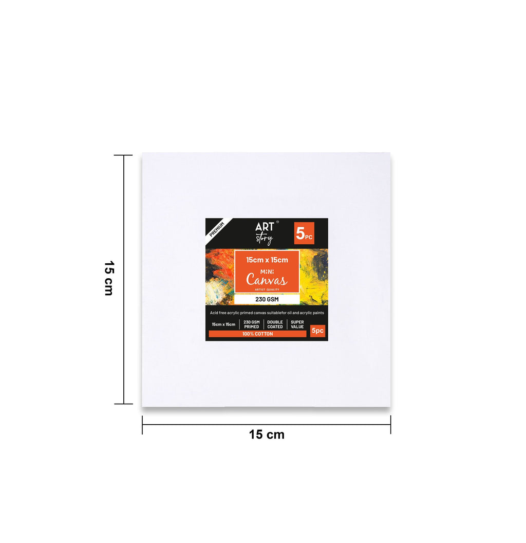 Mini Canvas 15 X 15Cm Pack Of 5Pc Shrink As