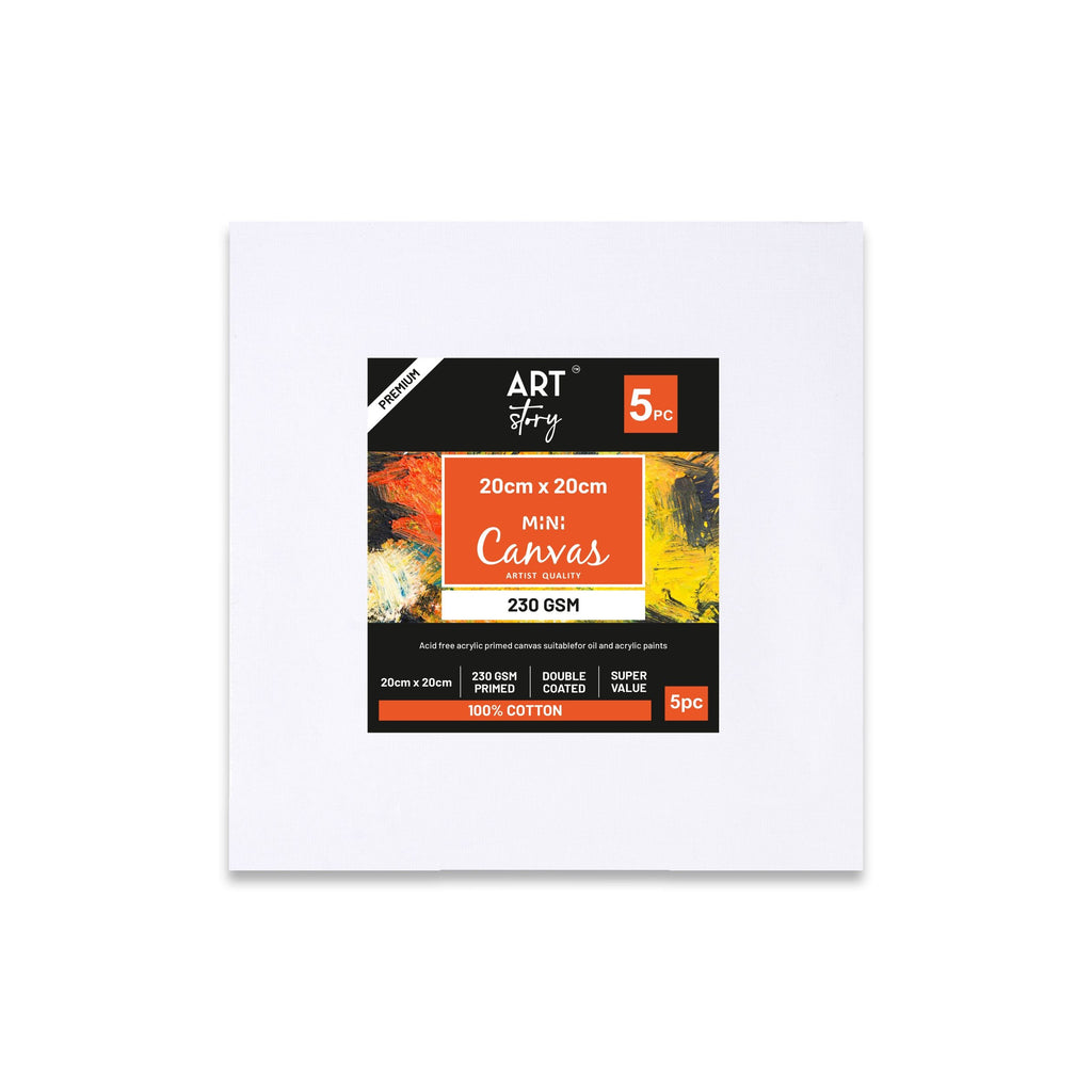 Mini Canvas 20 X 20Cm Pack Of 5Pc Shrink As