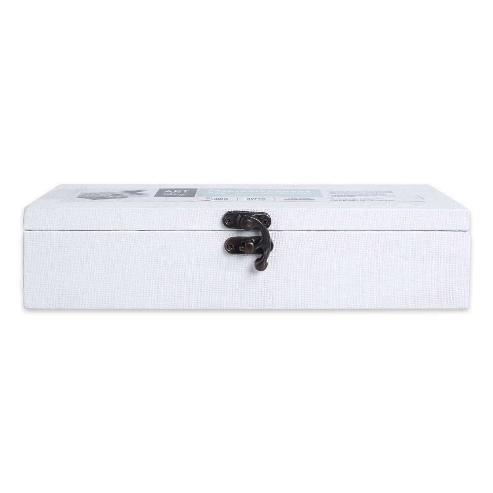Paintable Canvas MDF Box With Latch L10 X W3 X H2 Inch 1Pc