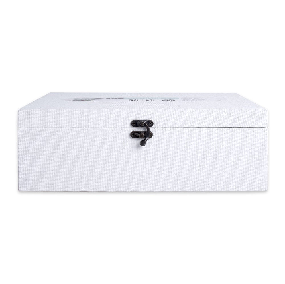 Paintable Canvas MDF Box With Latch L10 X W5 X H3.5 Inch 1Pc