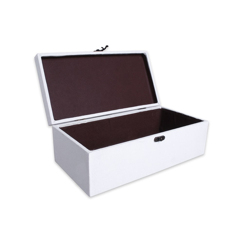 Paintable Canvas MDF Box With Latch L10 X W5 X H3.5 Inch 1Pc