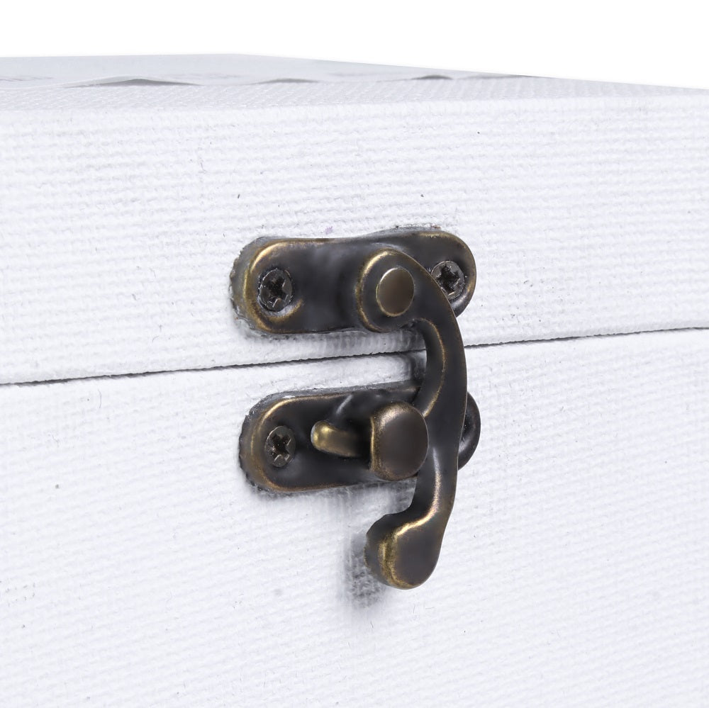 Paintable Canvas MDF Box With Latch L10 X W5 X H3.5 Inch 1Pc