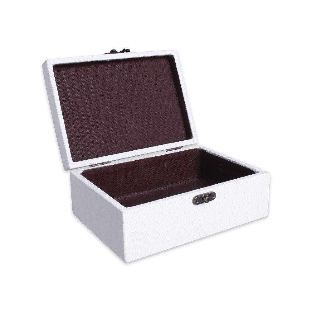 Paintable Canvas MDF Box With Latch L7 X W5 X H2.75 Inch 1Pc