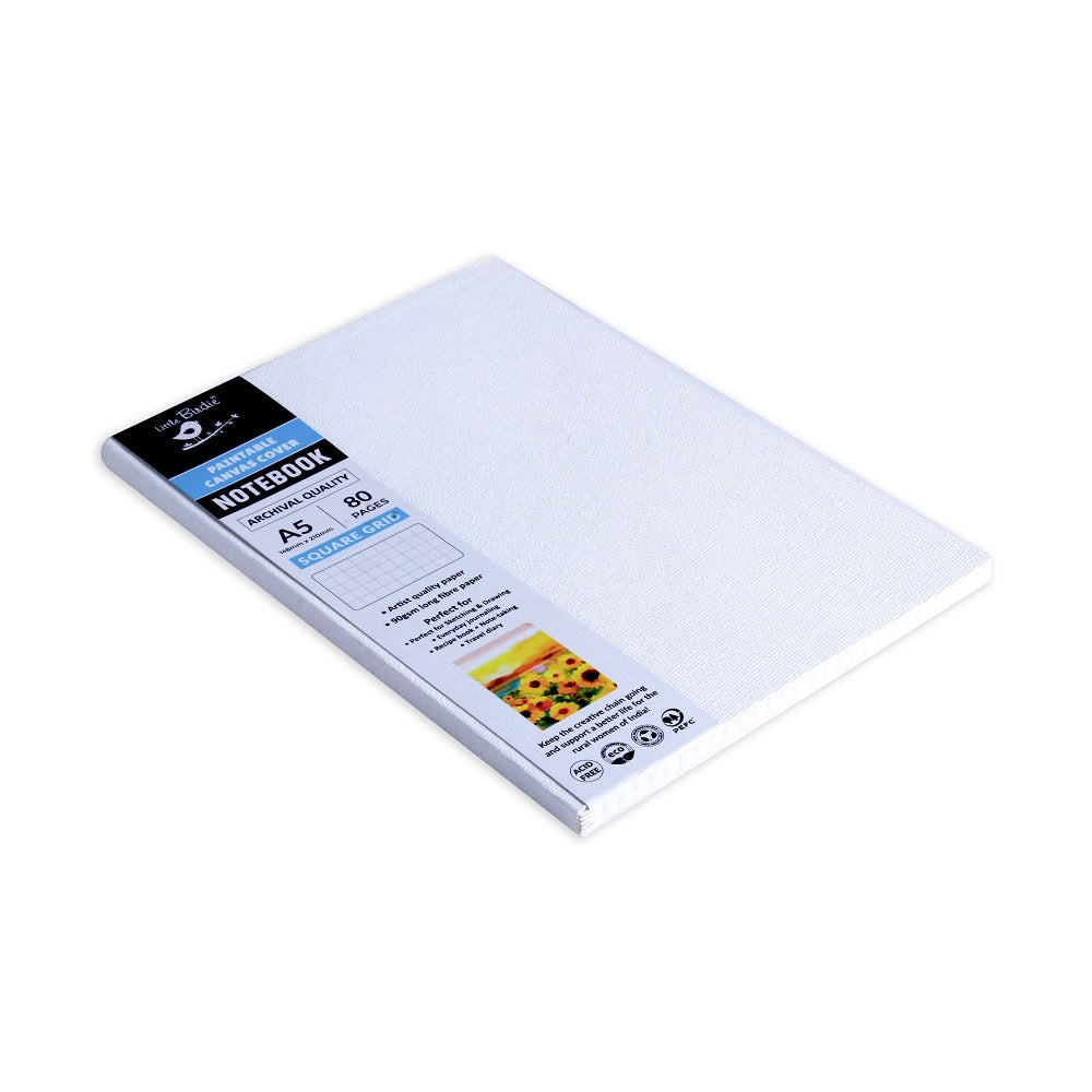 Paintable Canvas Soft Bound Square Notebook Portrait A5 90gsm 80 Pages