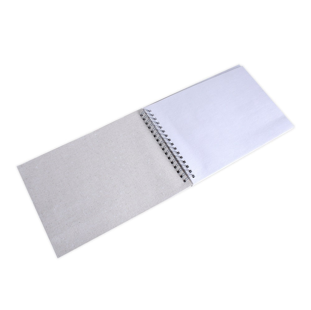Paintable Canvas Pad Plain Wiro Bound Landscape A5 230gsm 15 Sheets