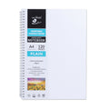 Paintable Canvas Wiro Bound Plain Notebook Portrait A4 90gsm 120 Pages