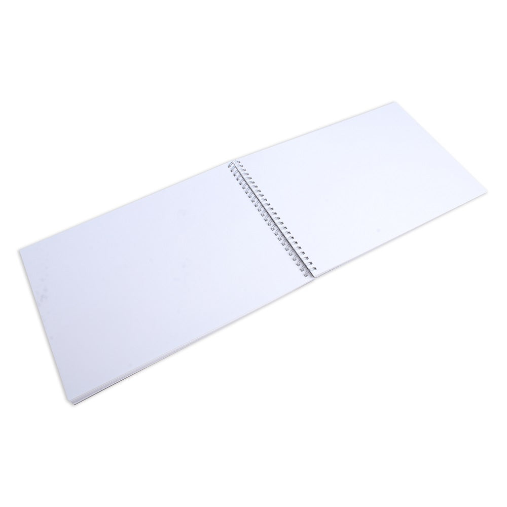 Paintable Canvas Wiro Bound Plain Notebook Landscape A4 90gsm 120 Pages