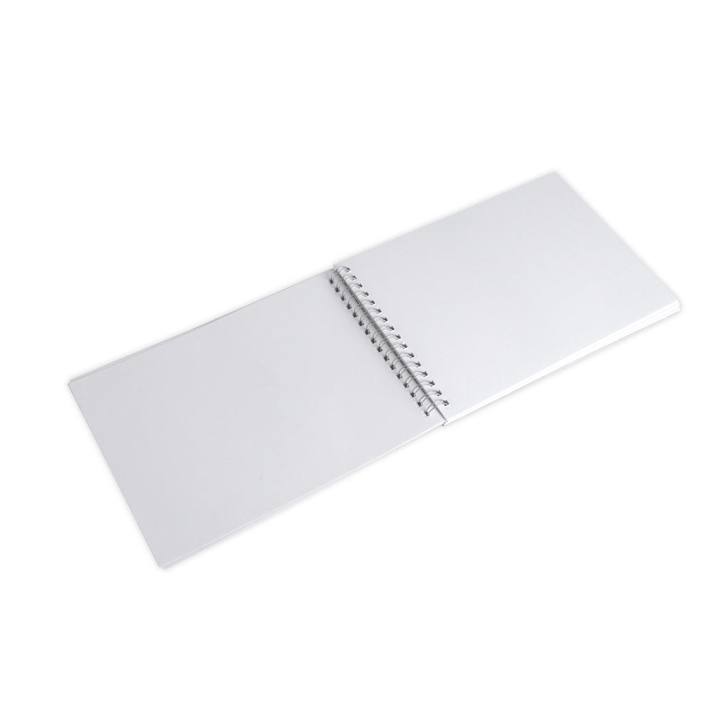 Paintable Canvas Wiro Bound Plain Notebook Landscape A5 90gsm 120 Pages