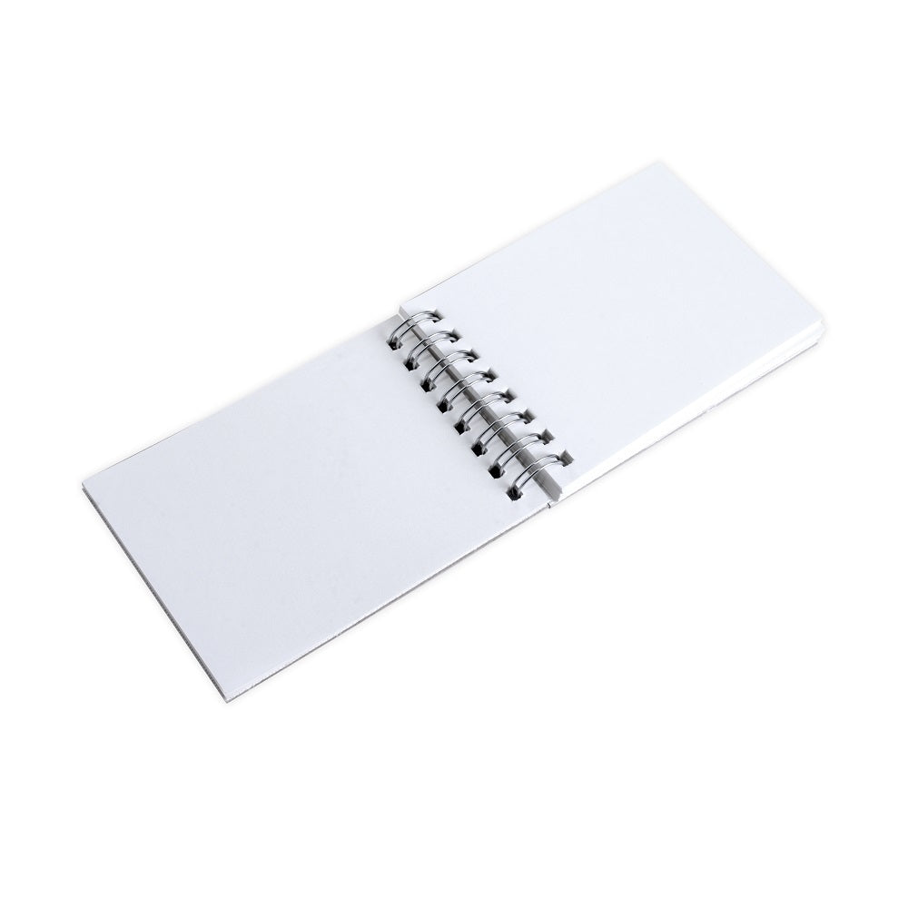 Paintable Canvas Wiro Bound Plain Notebook Landscape A7 90gsm 120 Pages