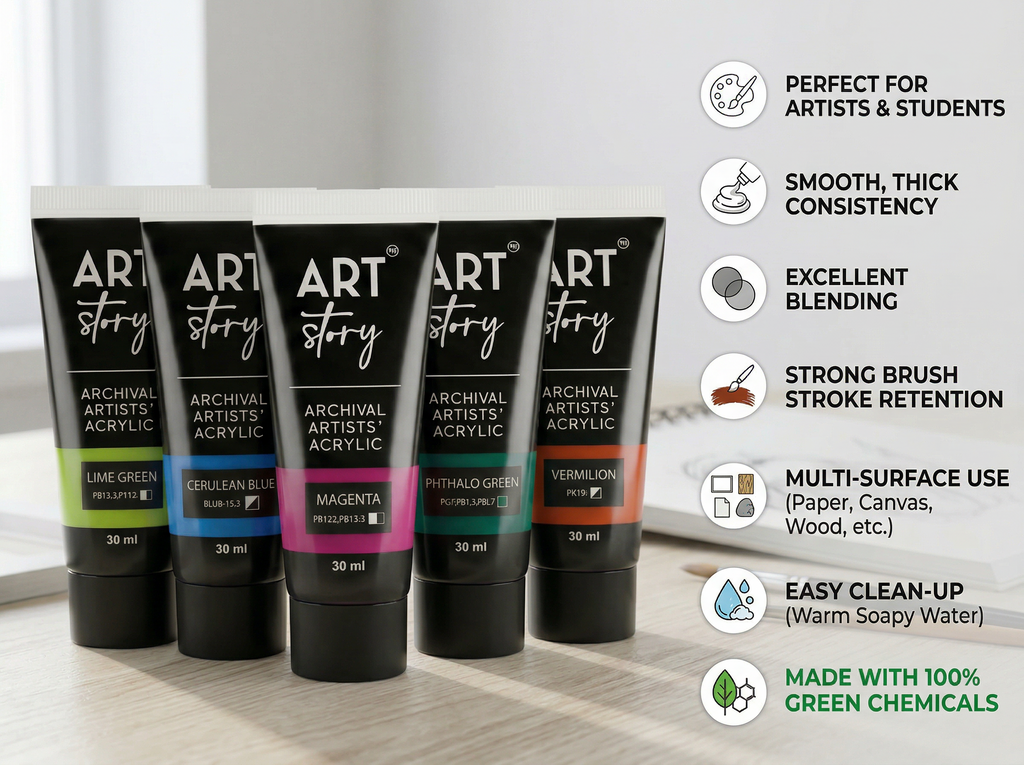 Artists Acrylic Colour Set 26 Colors X 15ml each