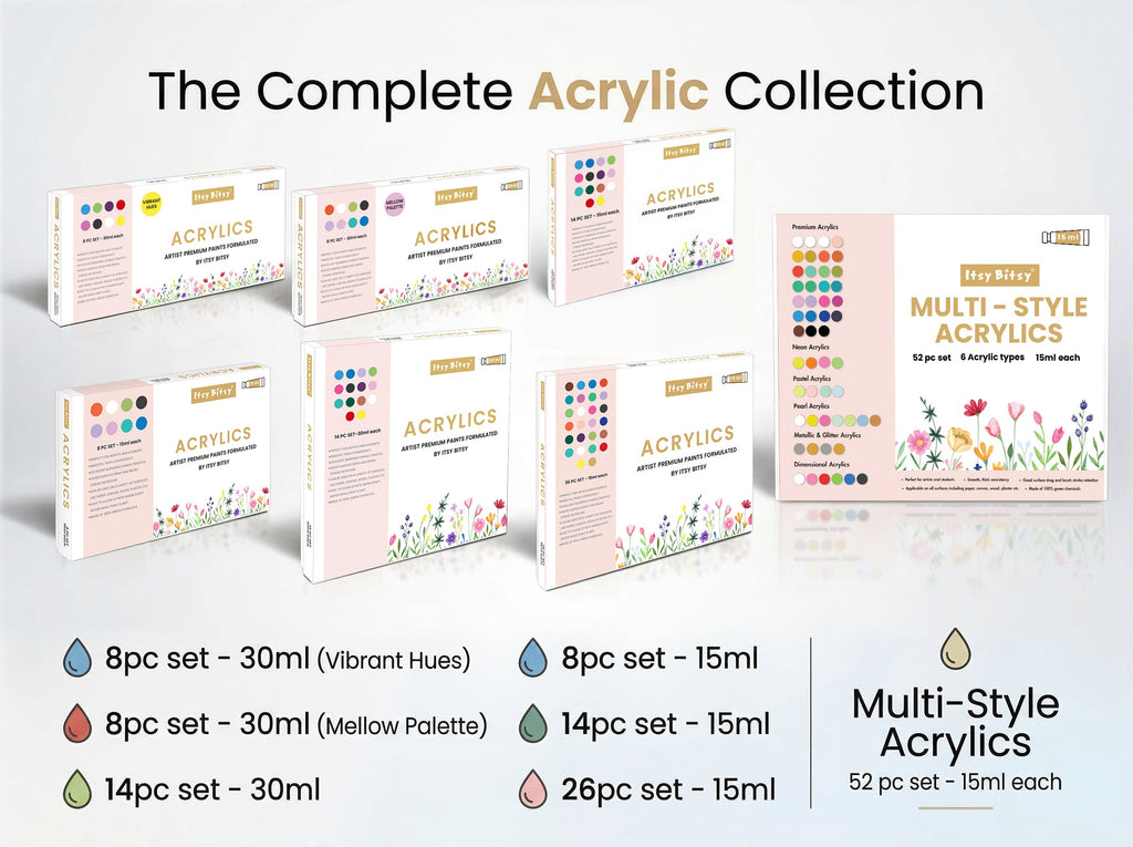 Artists Acrylic Colour Set 26 Colors X 15ml each