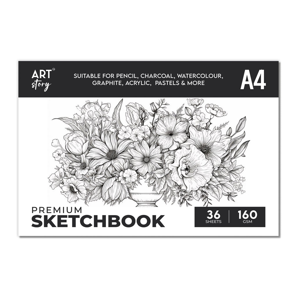 Premium Sketch Pad Flap Over Cover Page A4 160gsm 36 Sheets