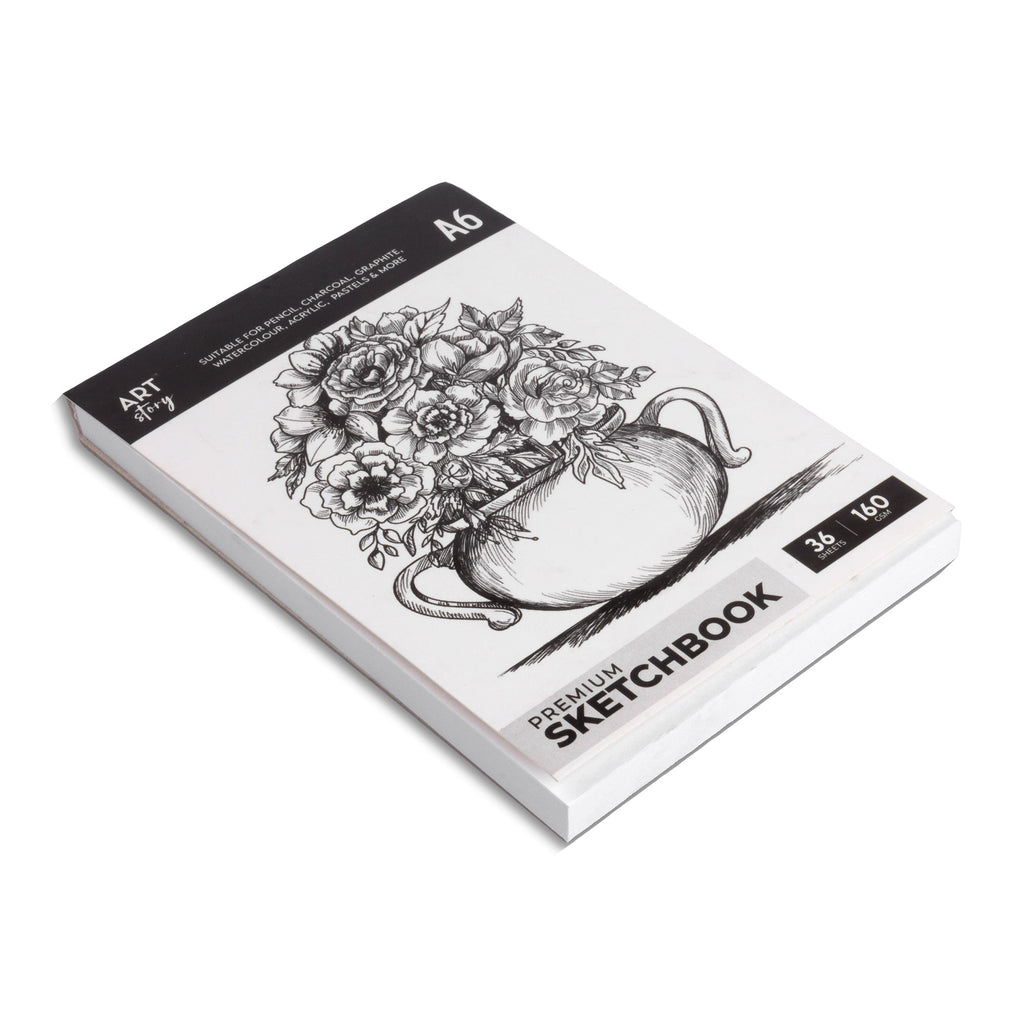 Premium Sketch Pad Flap Over Cover Page A6 160gsm 36 Sheets