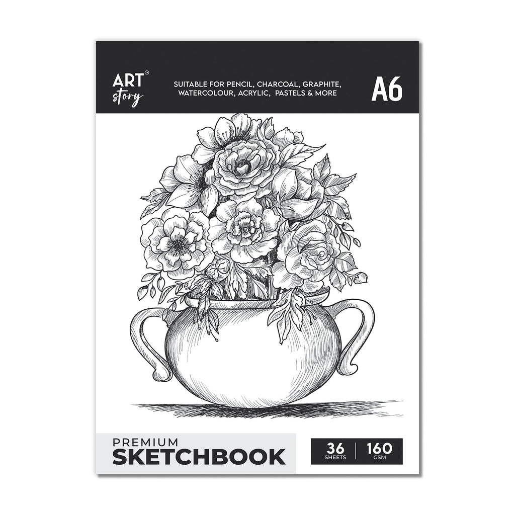 Premium Sketch Pad Flap Over Cover Page A6 160gsm 36 Sheets