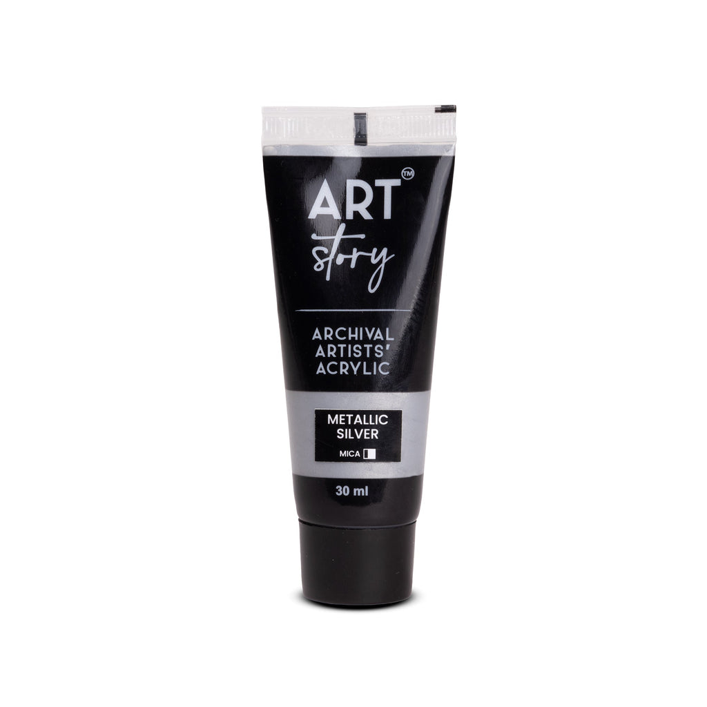 Metallic Artists Acrylic Colour Silver 30ml Tube