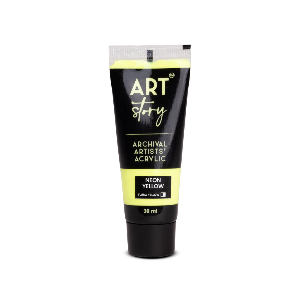 Neon Artists Acrylic Colour Yellow 30ml Tube