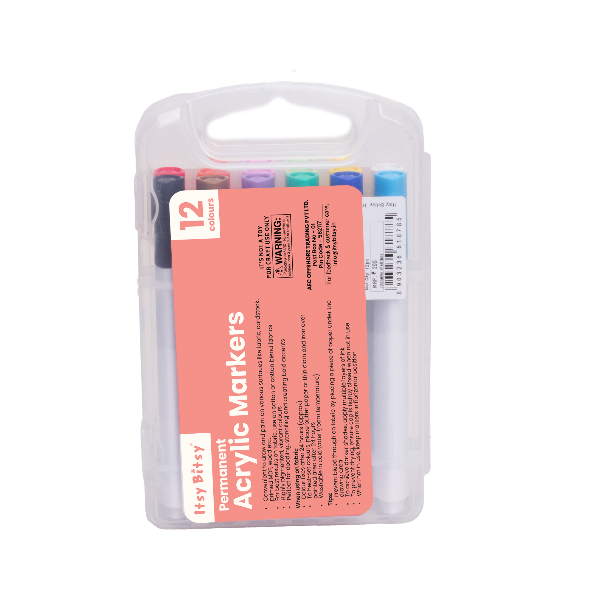 Acrylic Marker Triangular Grip Beginner 12pcs Box