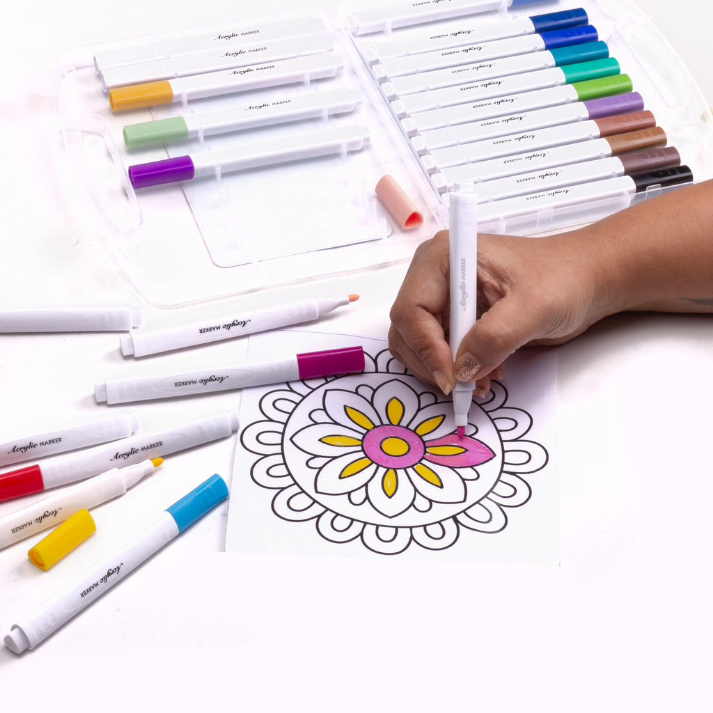 Acrylic Marker Triangular Grip Beginner 12pcs Box