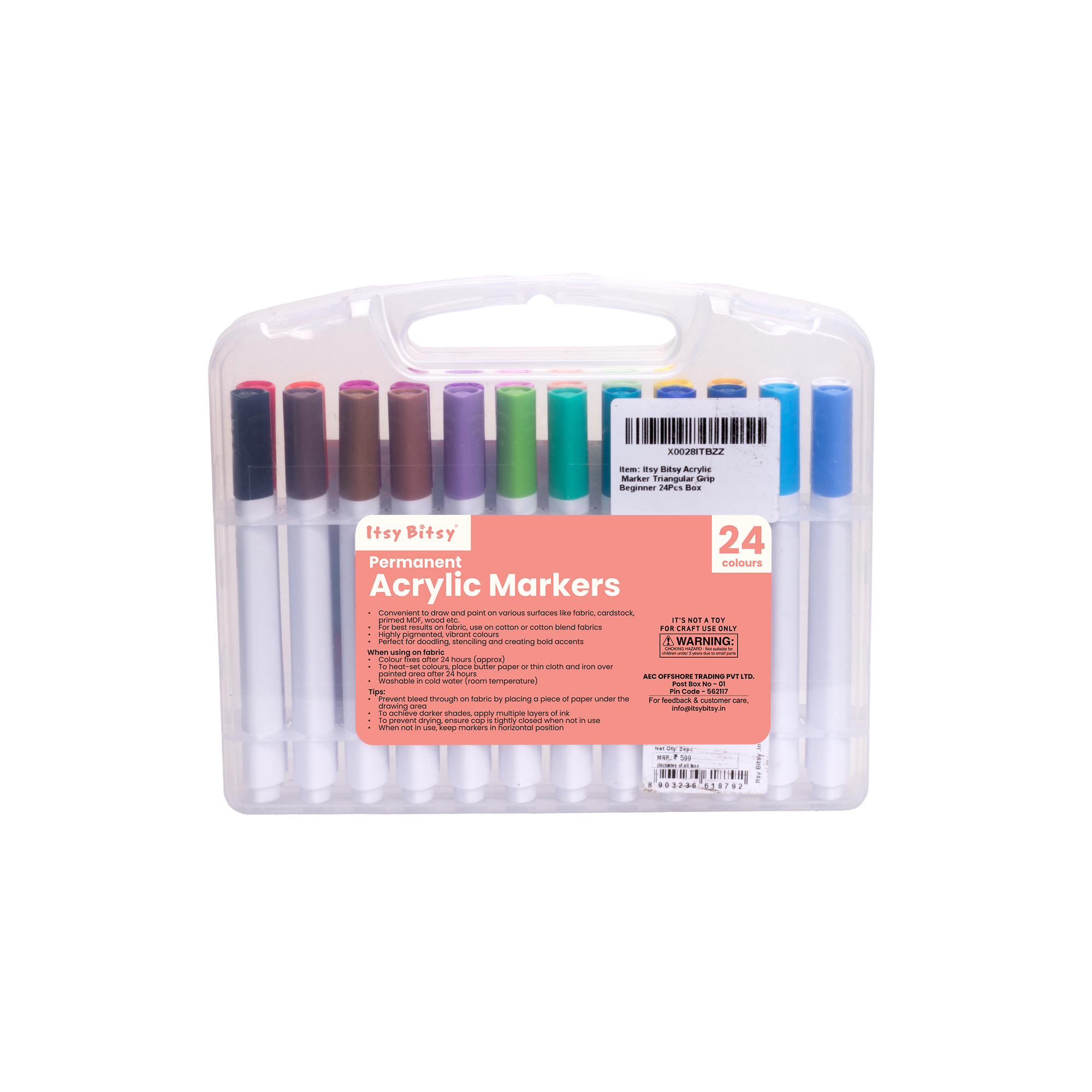Acrylic Marker Triangular Grip Beginner 24pcs Box