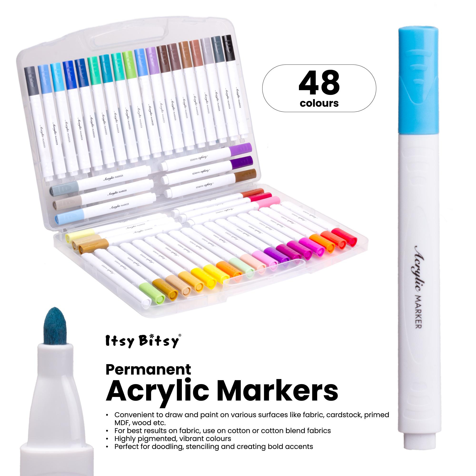 Acrylic Marker Triangular Grip Advanced 48pcs Box
