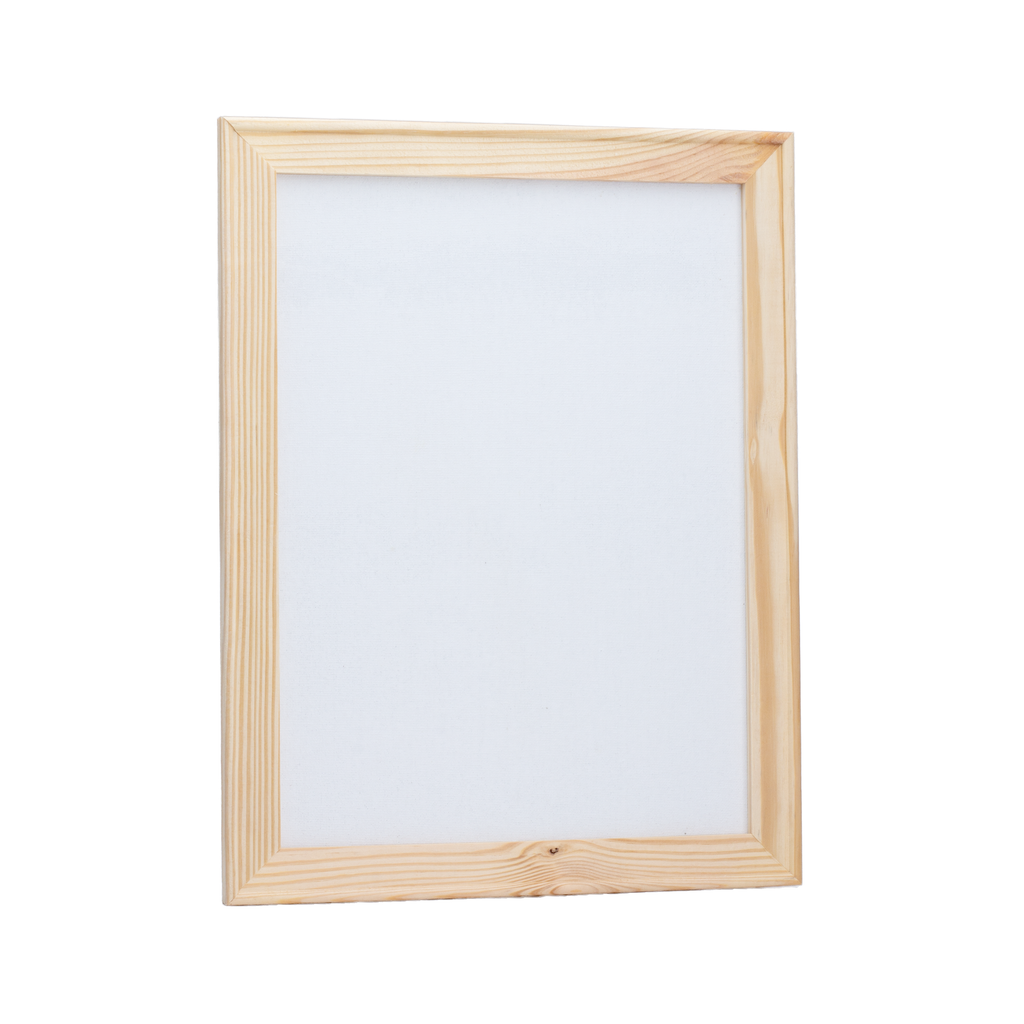 Pinewood Frame With 12 x 16in Canvas - 250gsm, 3mm Thick MDF Board Backing, Frame Size 3 X 1.5cm 1pc