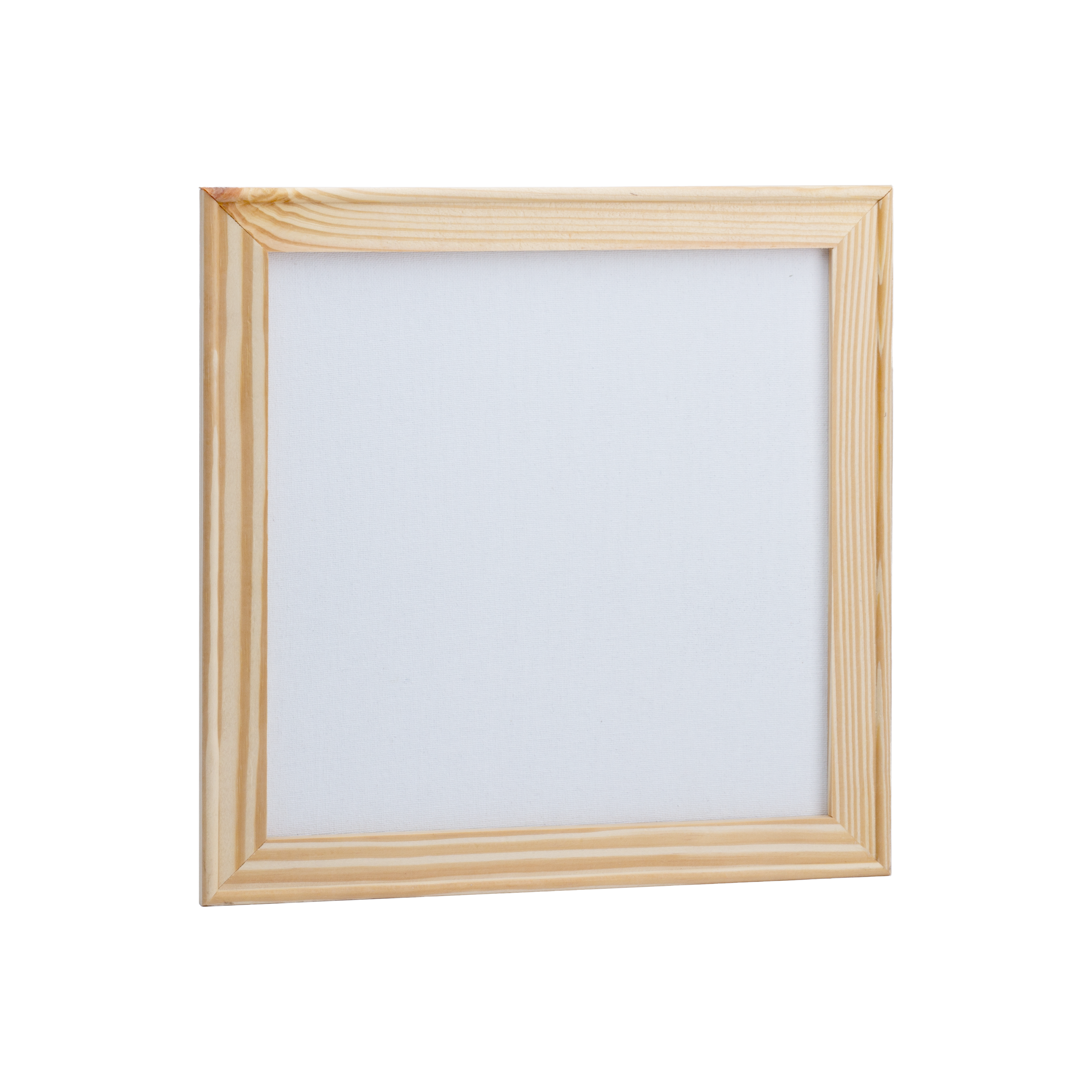 Pinewood Frame With 12 x 12in Canvas - 250gsm, 3mm Thick MDF Board Backing, Frame Size 3 X 1.5cm 1pc