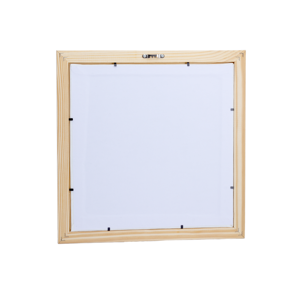 Pinewood Frame With 12 x 12in Canvas - 250gsm, 3mm Thick MDF Board Backing, Frame Size 3 X 1.5cm 1pc