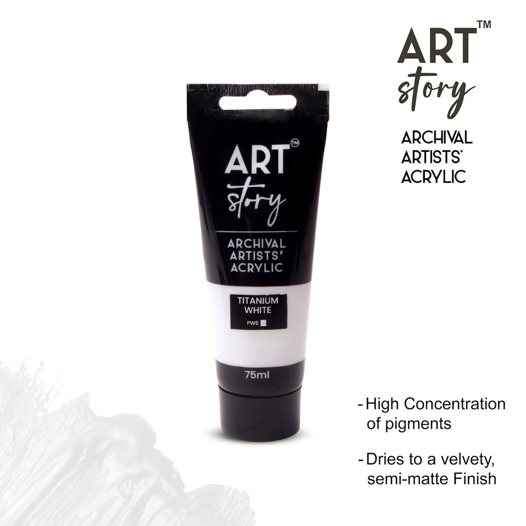 Artists Acrylic Colour Titanium White 75ml Tube