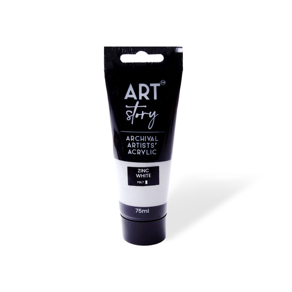 Artists Acrylic Colour Zinc White 75ml Tube