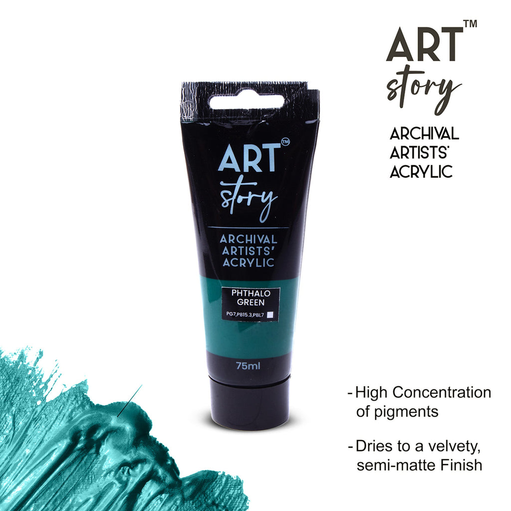 Artists Acrylic Colour Phthalo Green 75ml Tube