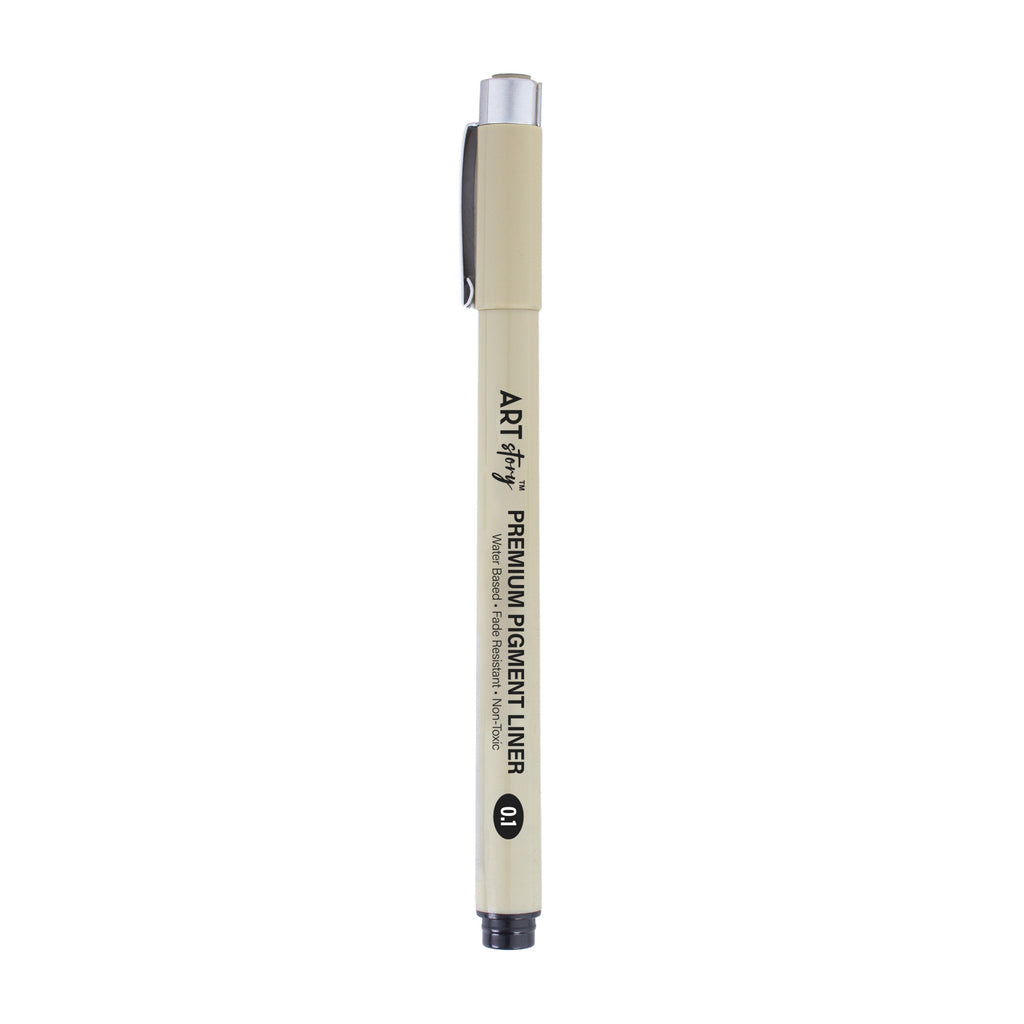 Pigment Fineliner Water Based Black 0.1mm Tip 1pc