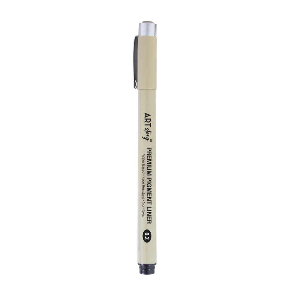 Pigment Fineliner Water Based Black 0.2mm Tip 1pc