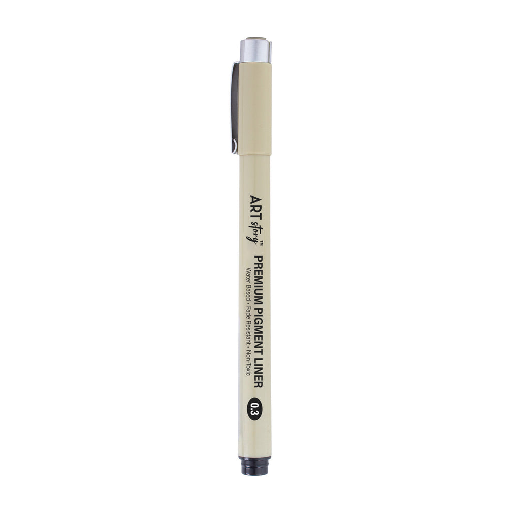 Pigment Fineliner Water Based Black 0.3mm Tip 1pc