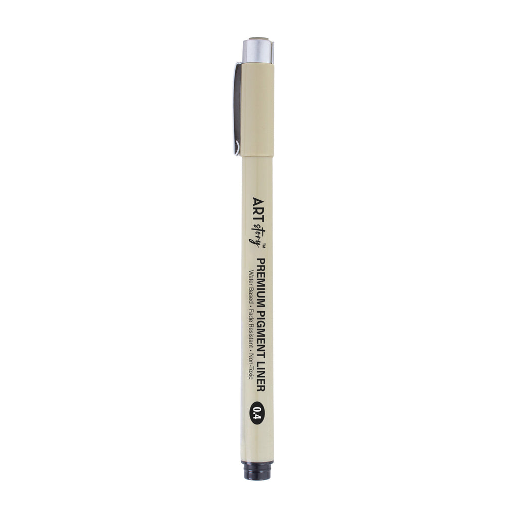 Pigment Fineliner Water Based Black 0.4mm Tip 1pc