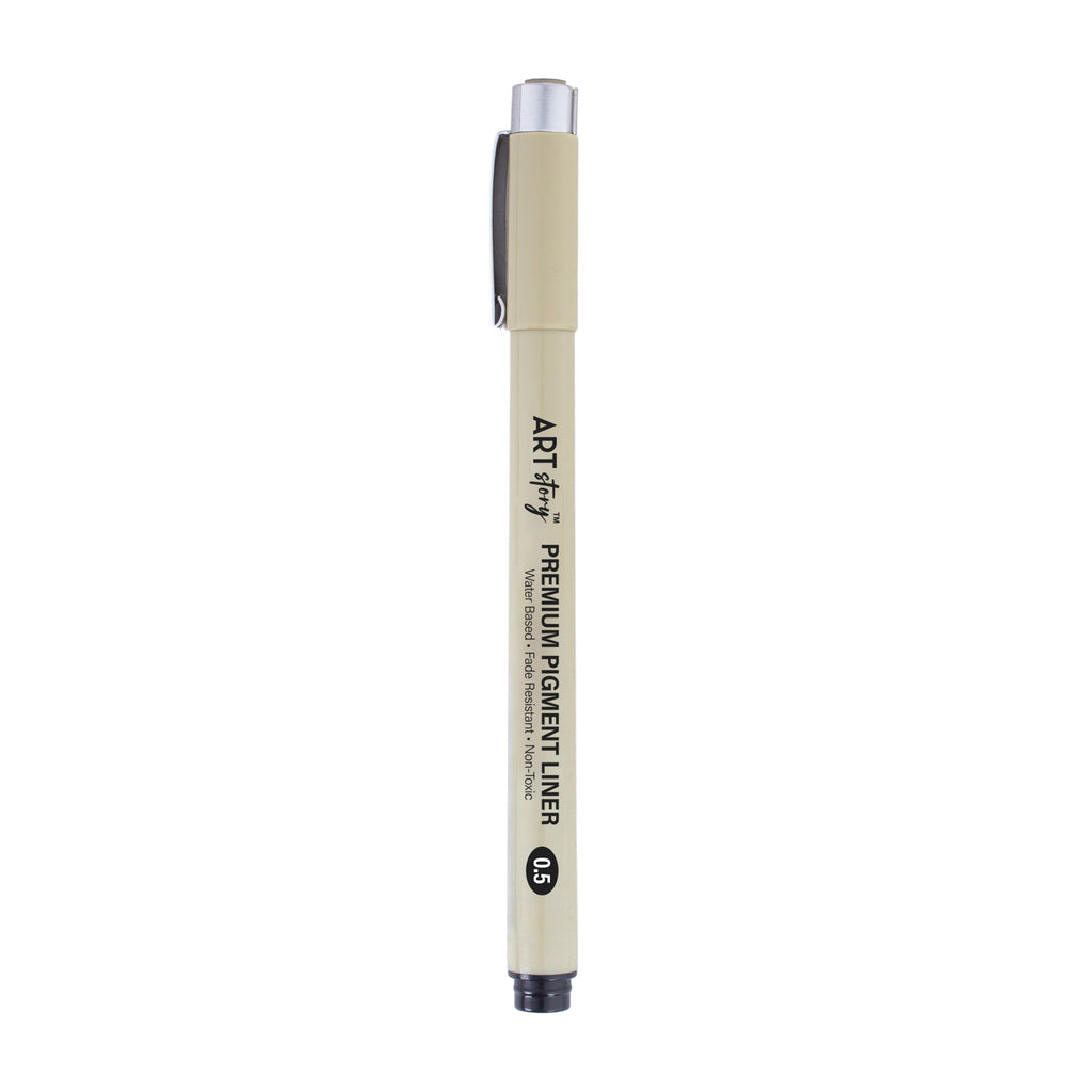 Pigment Fineliner Water Based Black 0.5mm Tip 1pc