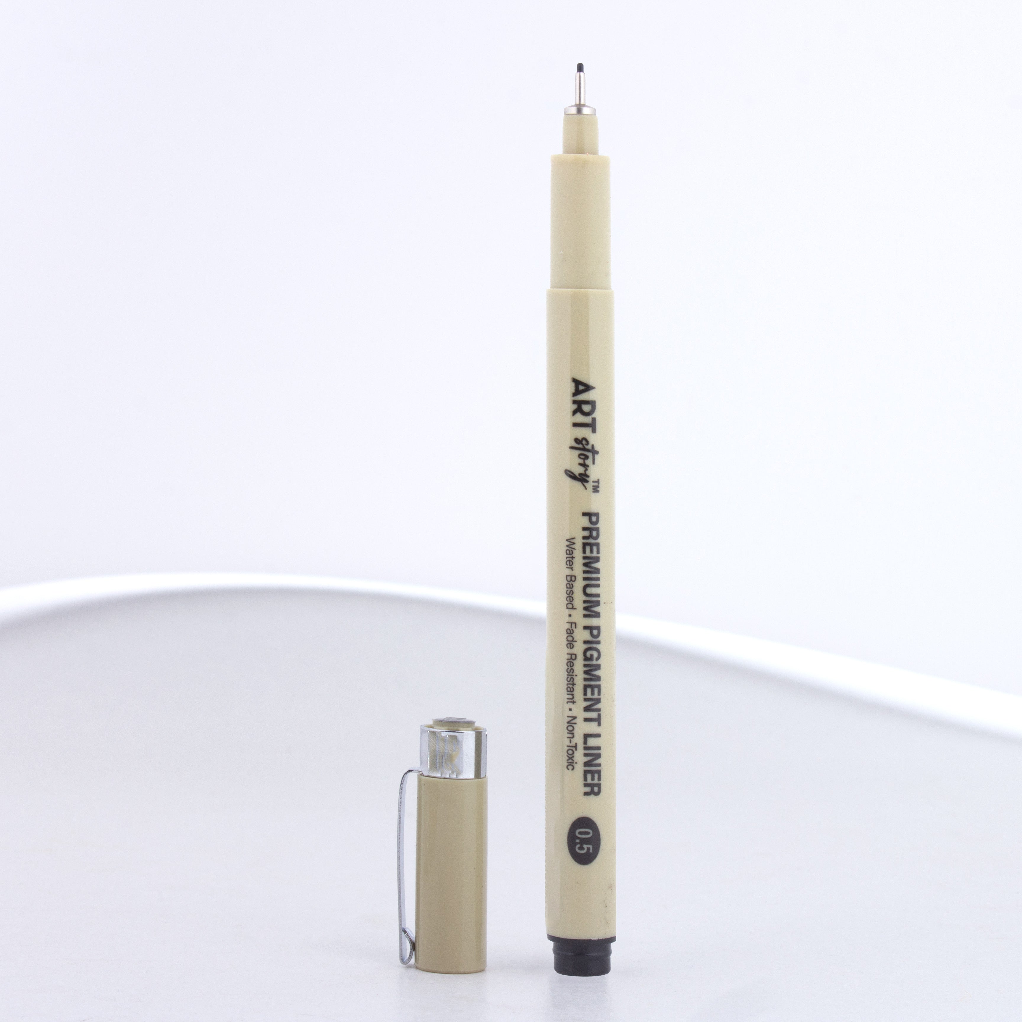 Pigment Fineliner Water Based Black 0.5mm Tip 1pc