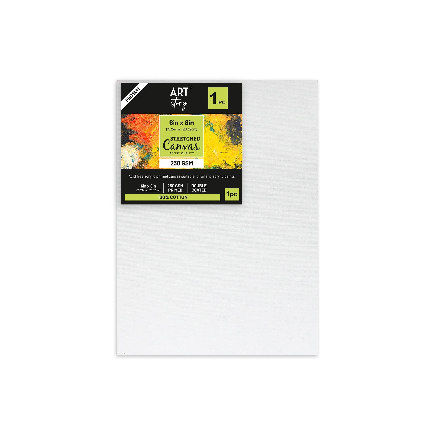 Eco Stretched Canvas Frame 12X12Mm 230Gsm 6 X 8Inch 1Pc