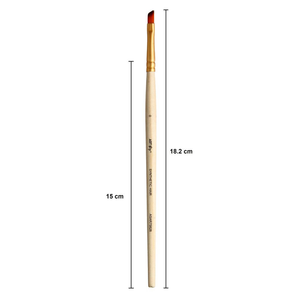 Angular Brush Synthetic Hair Size 0 Handle Length 150mm