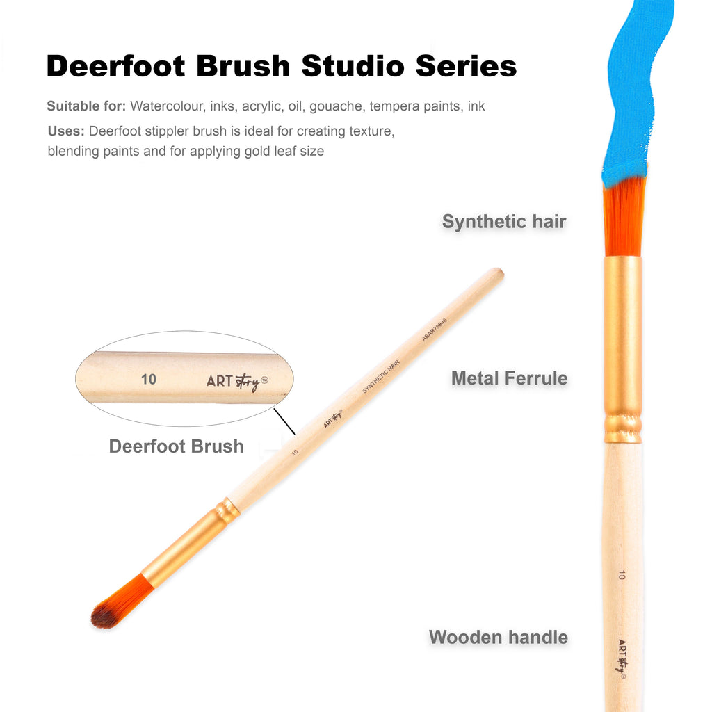 Deer Foot Brush Synthetic Hair Size 10 Handle Length 150mm 1pc