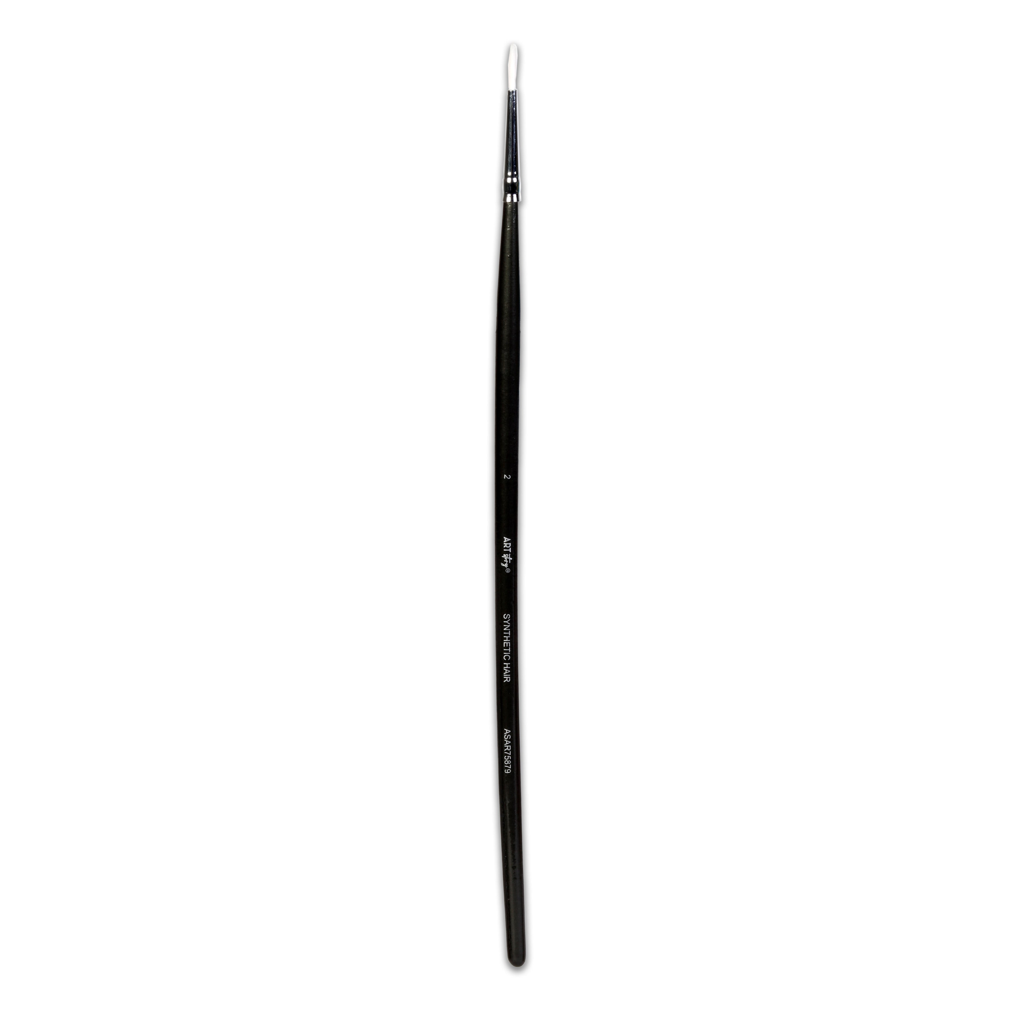 Premium Round Brush Synthetic Hair Handle Length 200mm Size 2 1 pc