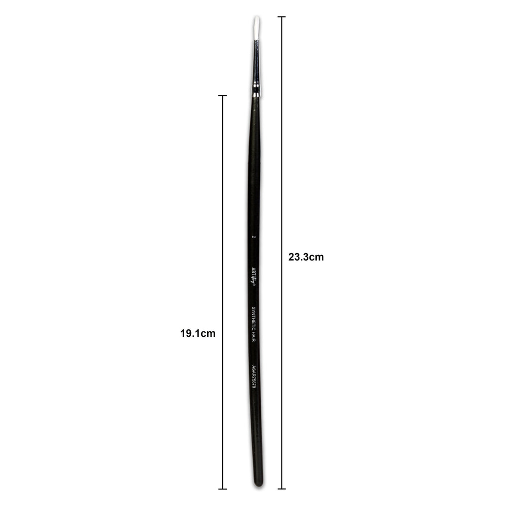 Premium Round Brush Synthetic Hair Handle Length 200mm Size 2 1 pc