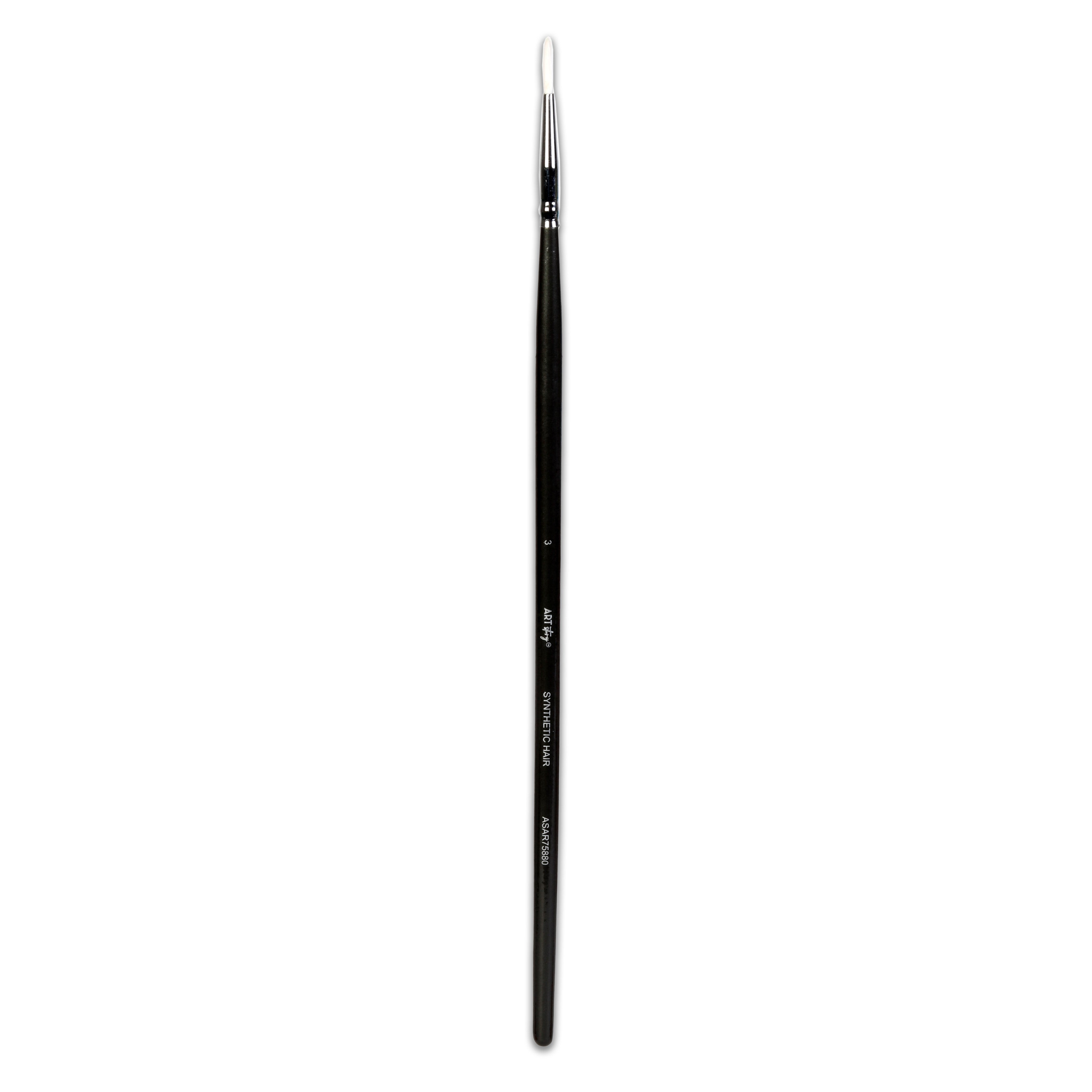 Premium Round Brush Synthetic Hair Handle Length 200mm Size 3 1 pc