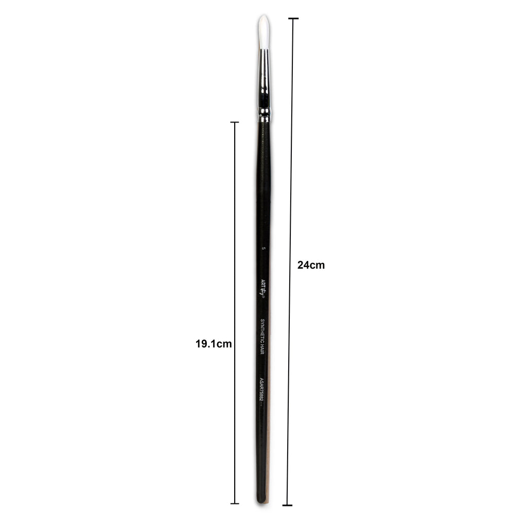 Premium Round Brush Synthetic Hair Handle Length 200mm Size 5 1 pc