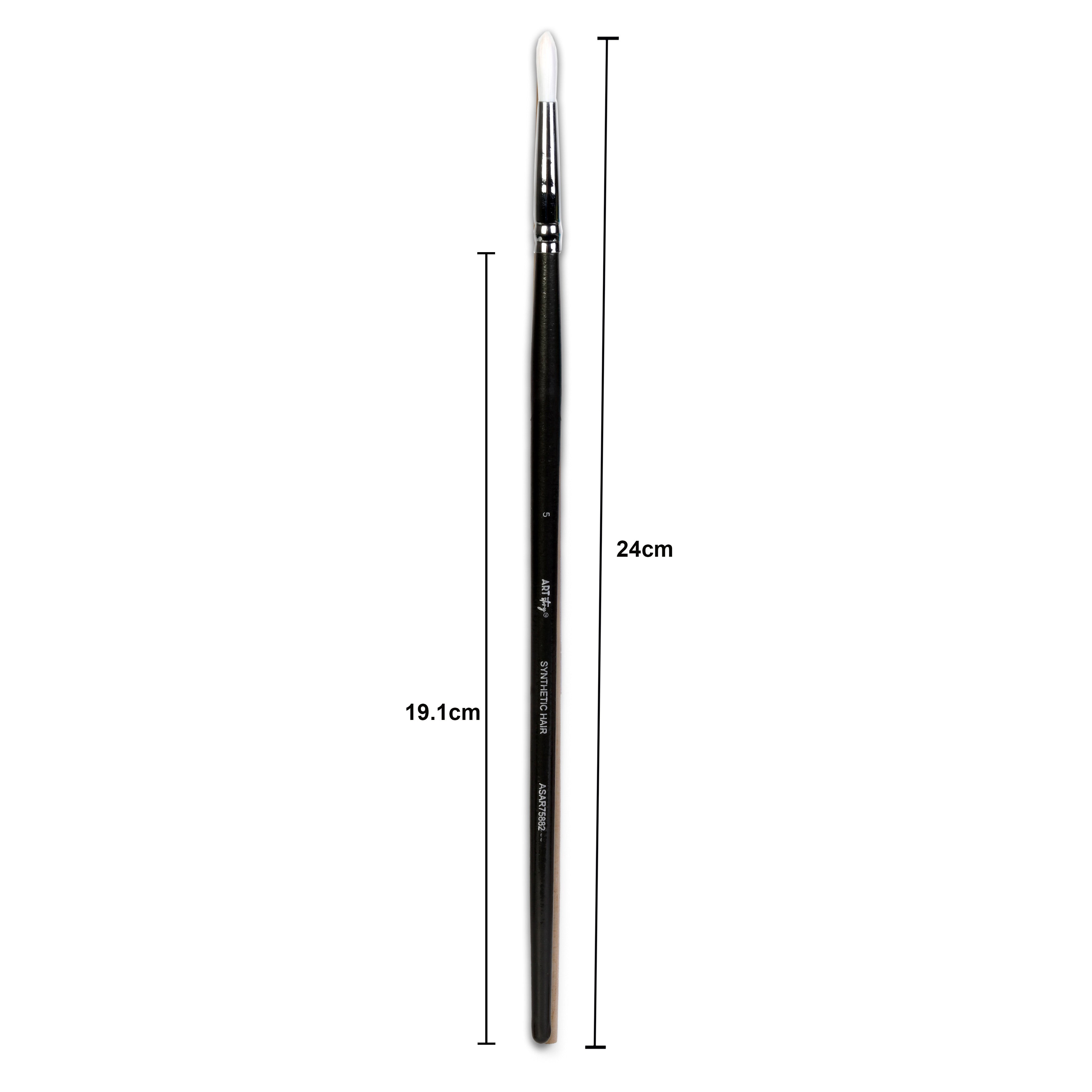 Premium Round Brush Synthetic Hair Handle Length 200mm Size 5 1 pc